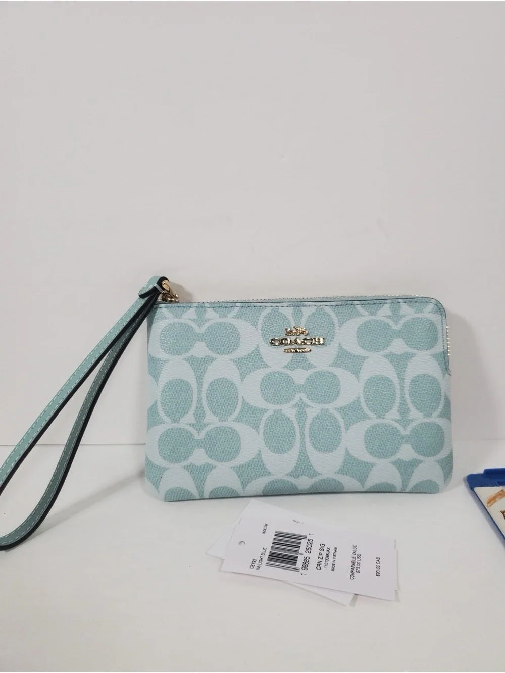 Coach Corner Zip Wristlet NWT